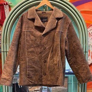 BKE Men's Suede Brown Shirt Jacket